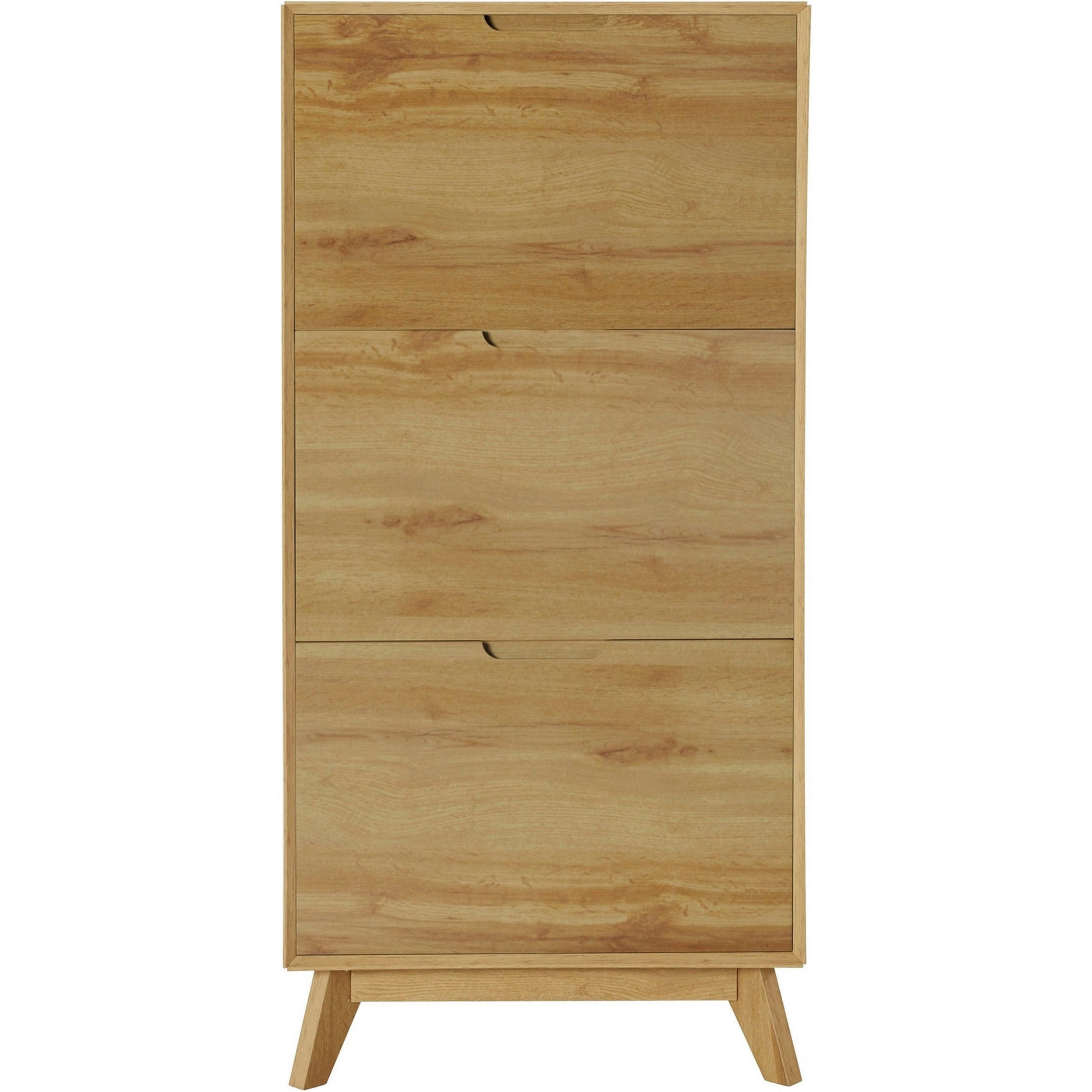 SCHUHSCHRANK Eiche Wotan  - Silberfarben/Eiche Wotan, Design, Holzwerkstoff (60/125/24cm) - Livetastic