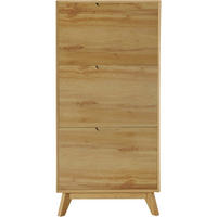 SCHUHSCHRANK Eiche Wotan  - Silberfarben/Eiche Wotan, Design, Holzwerkstoff (60/125/24cm) - Livetastic