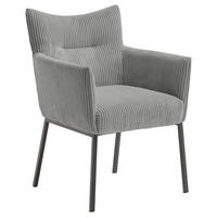 ARMLEHNSTUHL Eisen Cord  - Schwarz/Grau, Design, Textil/Metall (63/86/65cm) - Novel