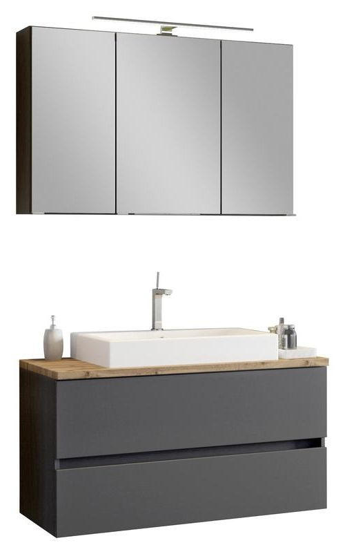 BADEZIMMER  in 100 cm  - Eichefarben/Weiß, Basics, Keramik/Holzwerkstoff (100cm) - Held