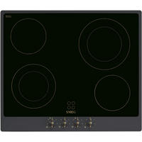 GLASKERAMIKKOCHFELD P864AO  - Anthrazit/Schwarz, Basics, Glas/Metall (60/51cm) - SMEG