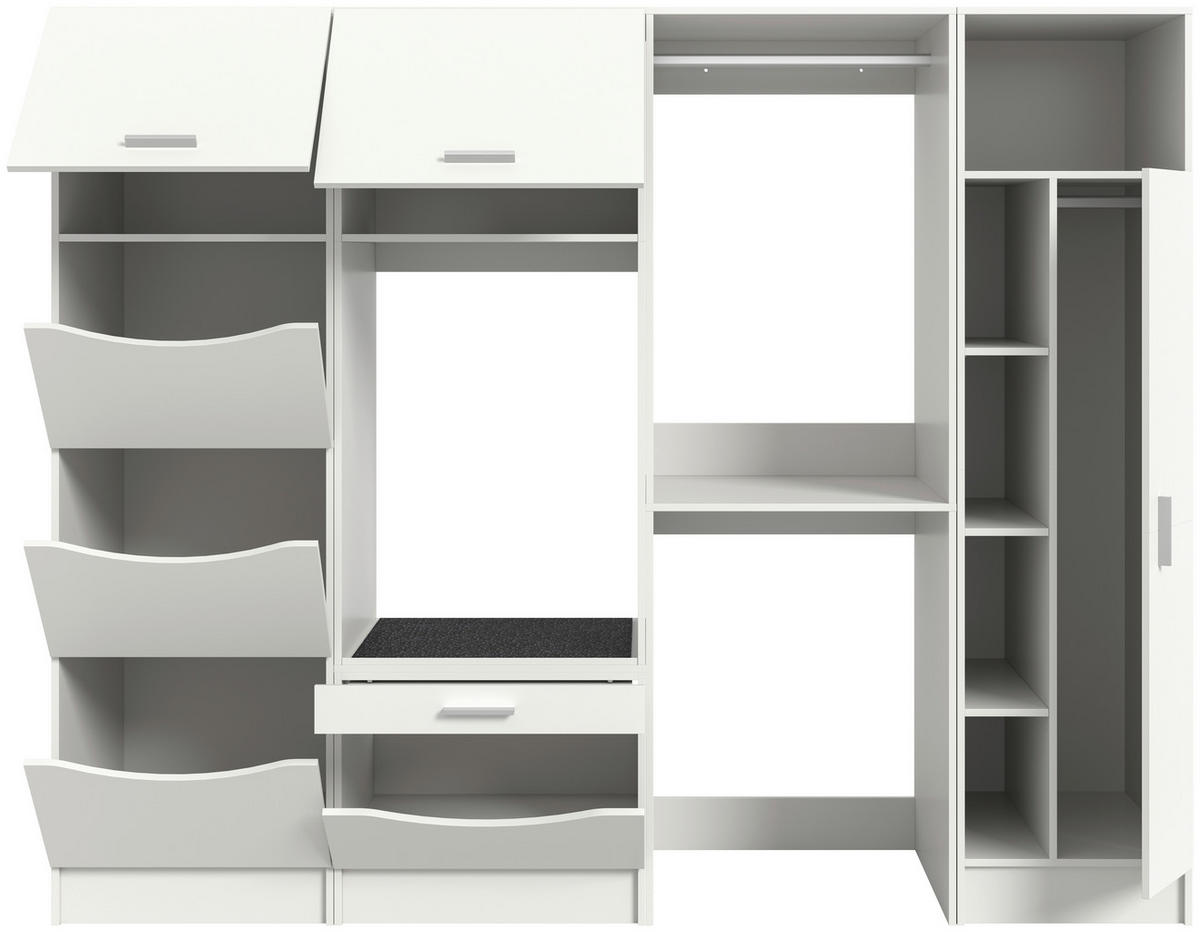 HAUSWIRTSCHAFTSRAUM 242/195/68 cm Weiss  - Weiss, Basics, Holzwerkstoff (242/195/68cm) - MID.YOU