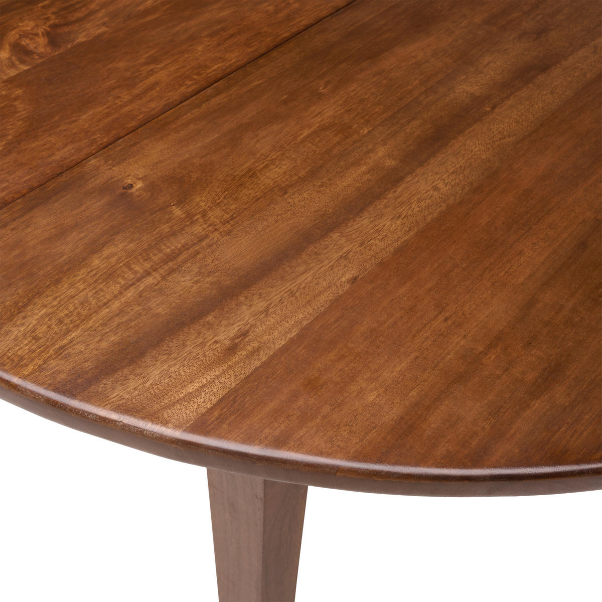 ESSTISCH 115/115/76 cm Echtholz  Holz ausziehbar, schnell aufzubauende und stabile Arbeitsfläche oval Walnussfarben  - Walnussfarben, MODERN, Holz (115/115/76cm) - Livetastic