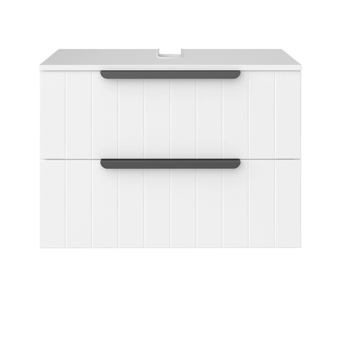 WASCHBECKENUNTERSCHRANK 76/53/38,5 cm  - Schwarz/Weiß, ROMANTIK / LANDHAUS, Holzwerkstoff/Metall (76/53/38,5cm) - Xora