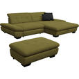 ECKSOFA in Mikrofaser Grün 290/198 cm - Schwarz/Grün, Design, Textil/Metall (290/198cm) - Xora