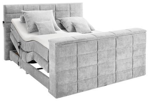 KONTINENTALSÄNG 180/200 cm i silver - silver, Klassisk, textil (180/200cm) - Carryhome