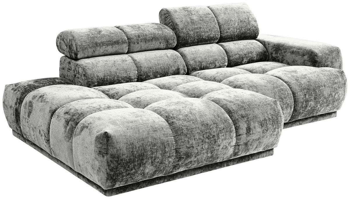 ECKSOFA in Flachgewebe Grau  150/239 cm  - Grau, MODERN, Textil (150/239cm) - MID.YOU