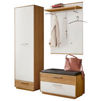 GARDEROBE 4-teilig  in 160/195/40 cm  - Eichefarben/Anthrazit, Design, Glas/Holz (160/195/40cm) - Novel