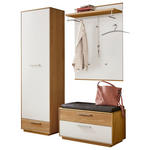 GARDEROBE 4-teilig  in 160/195/40 cm  - Eichefarben/Anthrazit, Design, Glas/Holz (160/195/40cm) - Novel