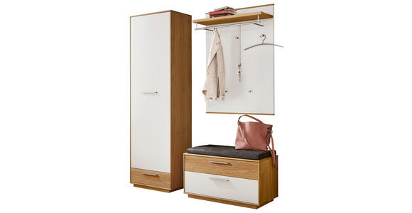 GARDEROBE 4-teilig in 160/195/40 cm - Eichefarben/Anthrazit, Design, Glas/Holz (160/195/40cm) - Novel