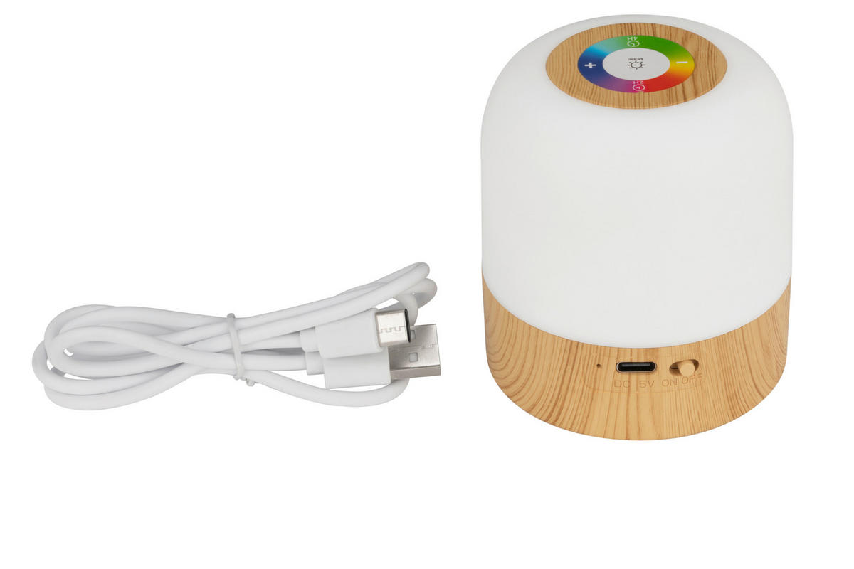 AKKU-TISCHLEUCHTE 7/8 cm   - Eschefarben/Weiß, LIFESTYLE, Kunststoff (7/8cm) - Novel