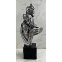 Sculptură - argintiu/negru, Basics, plastic (16cm)
