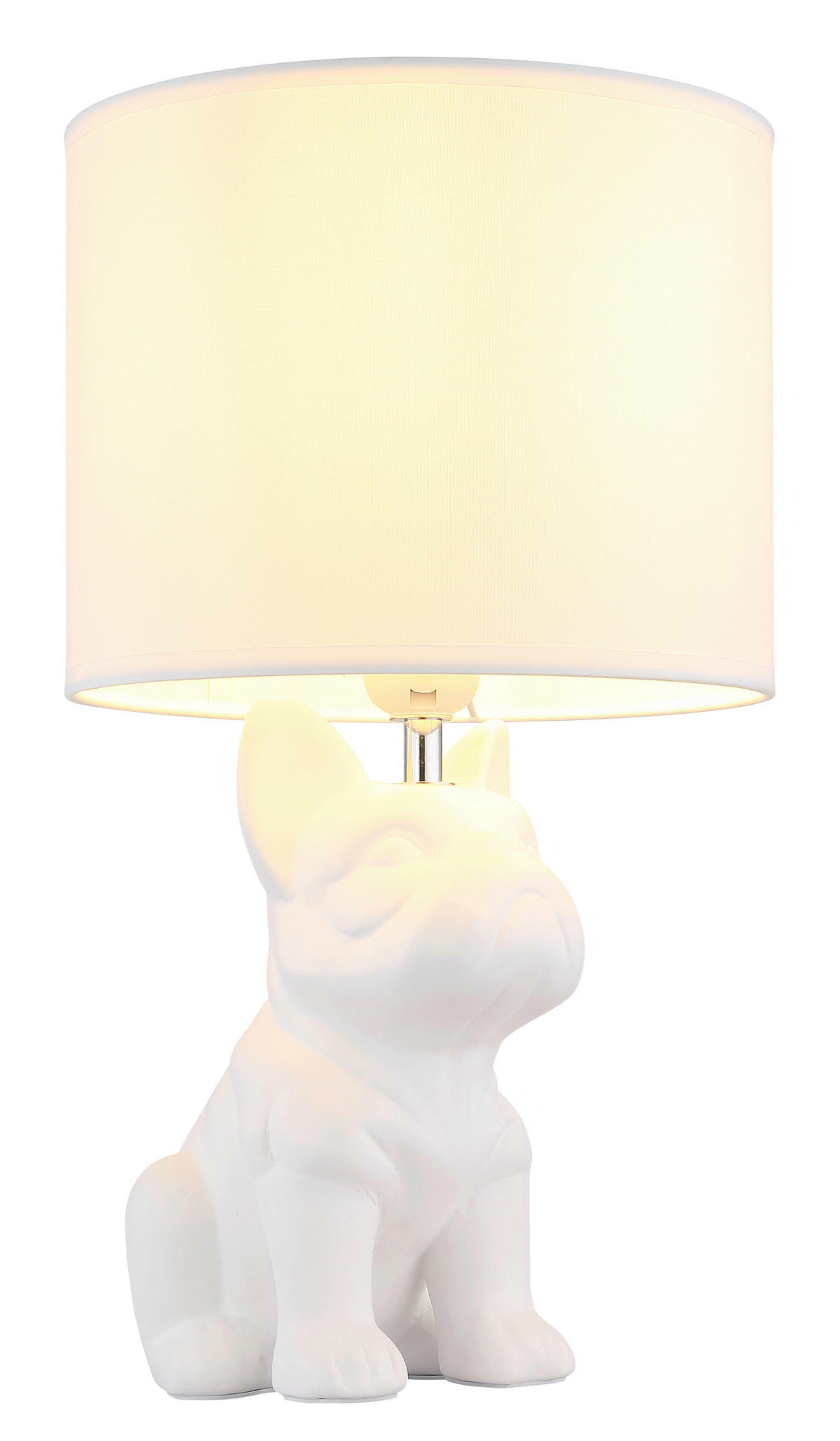 TISCHLEUCHTE 23,3/22/40 cm   - Weiß, Trend, Textil (23,3/22/40cm) - Globo