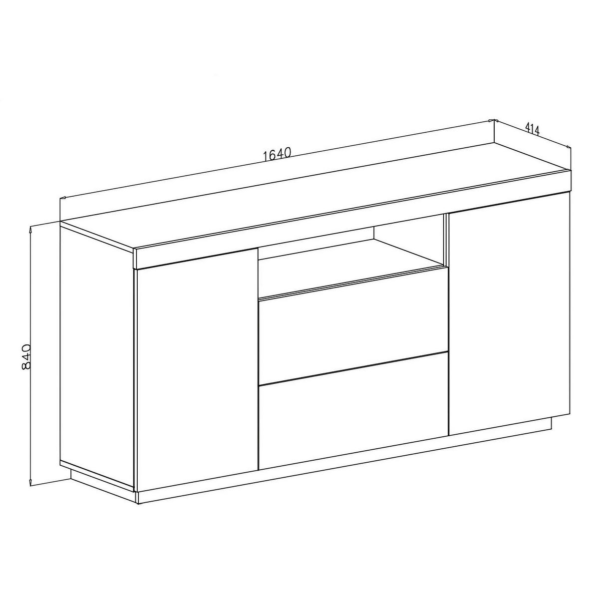 KOMODA, bílá, dub wotan, 164/85/42 cm - bílá/šedá, Design, kompozitní dřevo/plast (164/85/42cm) - MID.YOU