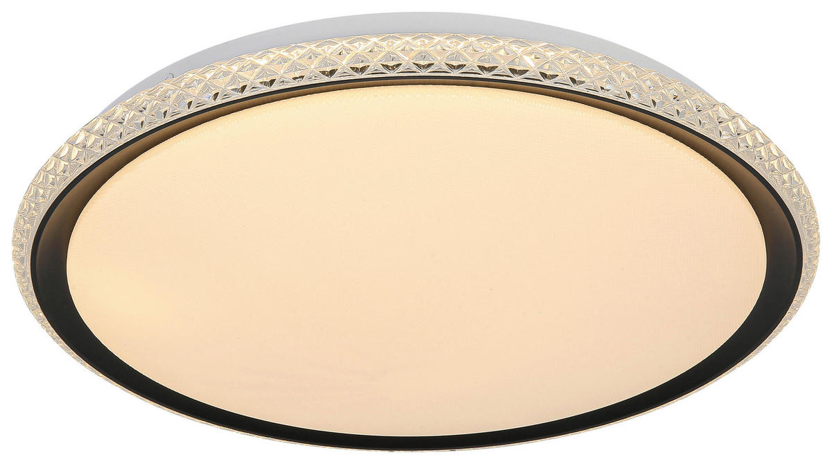 DECKENLEUCHTE  40/6 cm    - Transparent/Schwarz, Trend, Kunststoff/Metall (40/6cm) - Novel