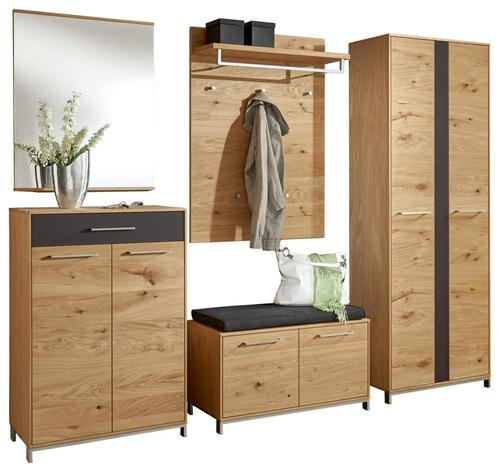 GARDEROBE 6-teilig  in 250/195/40 cm  - Eichefarben/Anthrazit, Design, Glas/Holz (250/195/40cm)