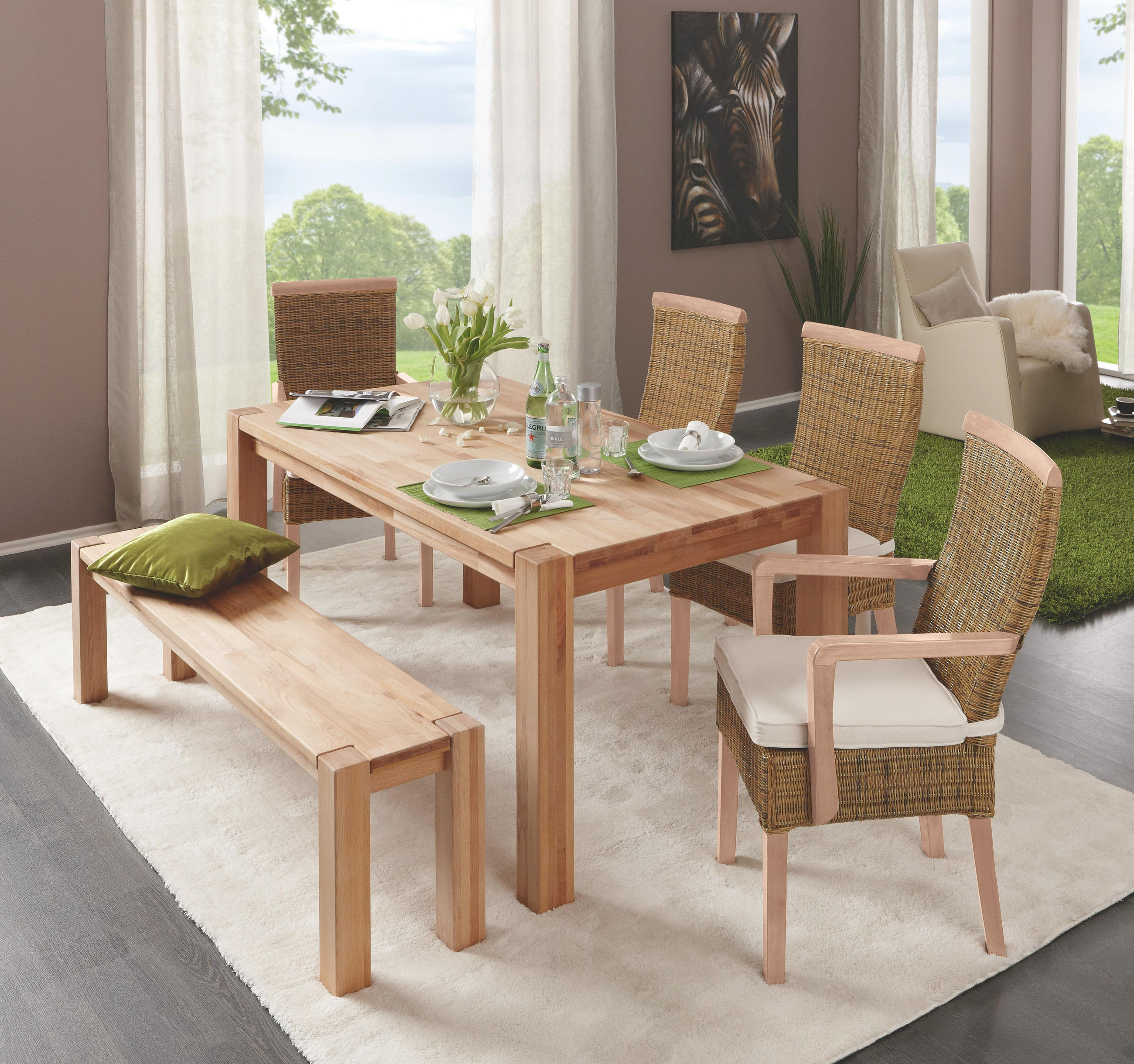 Esstisch Kernbuche Massiv Rechteckig Buchefarben Online Kaufen Xxxlutz