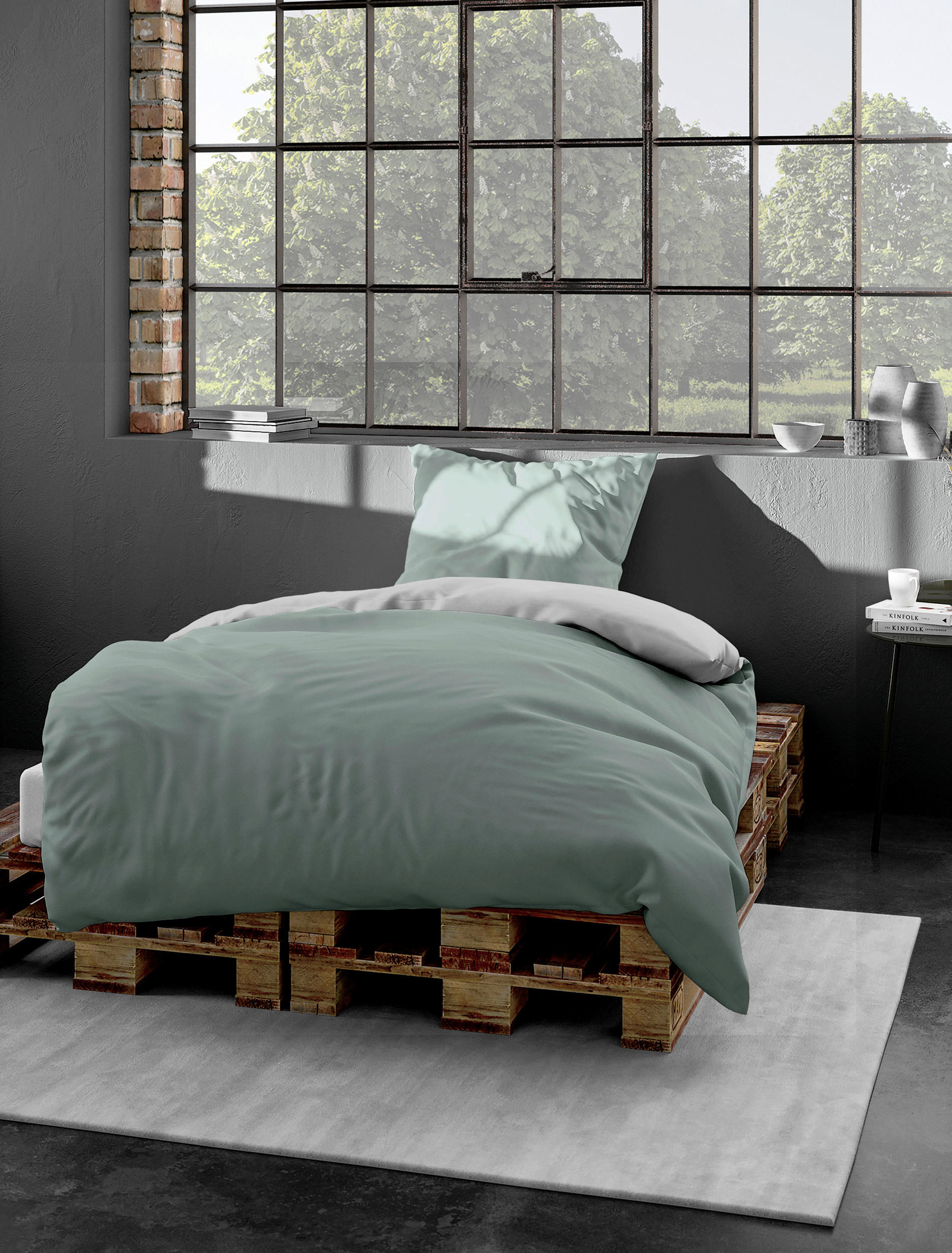 BETTWÄSCHE Renforcé 135/200 cm  - Jadegrün, KONVENTIONELL, Textil (135/200cm) - Bierbaum