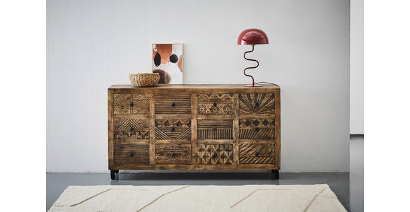 SIDEBOARD in 160/86/40 cm - Schwarz/Naturfarben, LIFESTYLE, Holz/Metall (160/86/40cm) - Landscape
