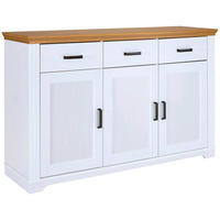KOMMODE  in 166/104/48 cm  - Eichefarben/Schwarz, Design, Holz/Metall (166/104/48cm) - Livetastic