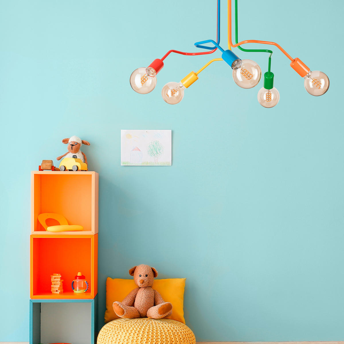 PENDELLEUCHTE Domino 40/59/59 cm   - Multicolor, Design, Metall (40/59/59cm)
