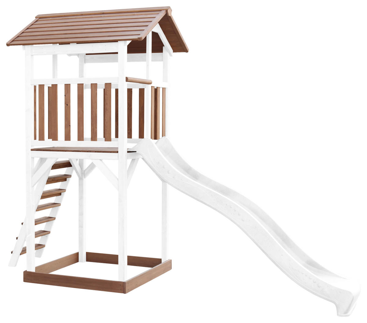 SPIELTURM 111,2/241,9/349 cm  - Weiss/Braun, Konventionell, Holz/Kunststoff (111,2/241,9/349cm)