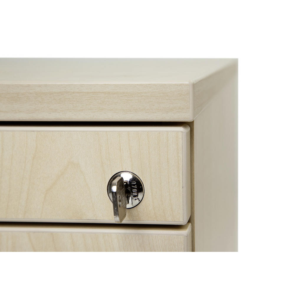 Thumbnail - Venda Rollcontainer, Ahorn, Metall, 3 Schubladen, 42.8x51.2x80 cm, DIN EN ISO 14001, DIN EN ISO 9001, FSC Mix, Arbeitszi...