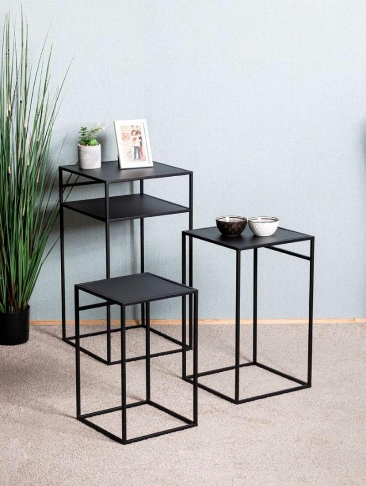 SET STOČIĆA   - crna, Moderno, metal (26/30/34/42/50/64/26/30/34cm) - Carryhome