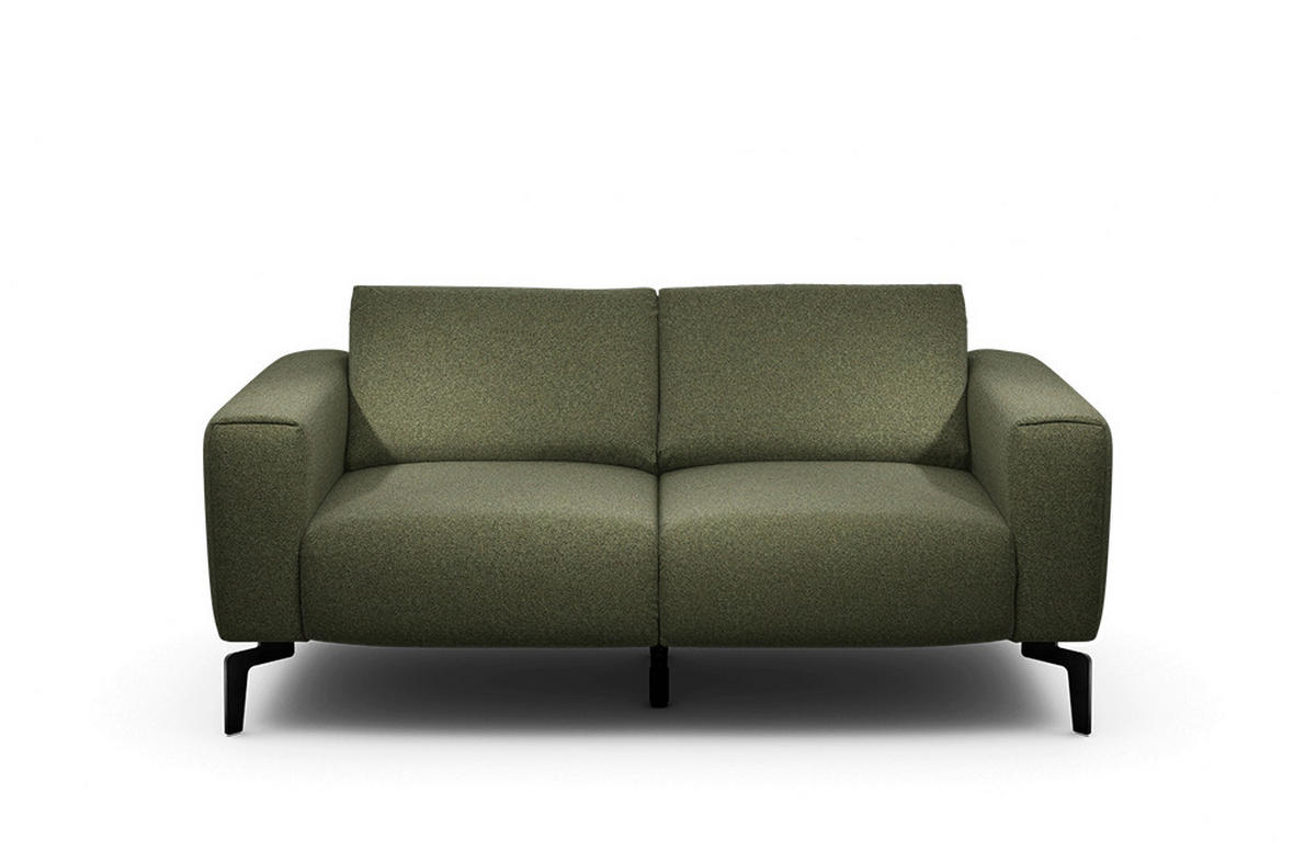 2-SITZER-SOFA Chenille Waldgrün  - Waldgrün/Schwarz, Design, Textil/Metall (180/86/86-94cm) - SENSOO