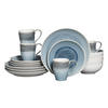 KOMBISERVICE Weiß, Hellblau Caldera Eisblau 16-teilig 4 Personen  - Weiß/Hellblau, Basics, Keramik - Creatable