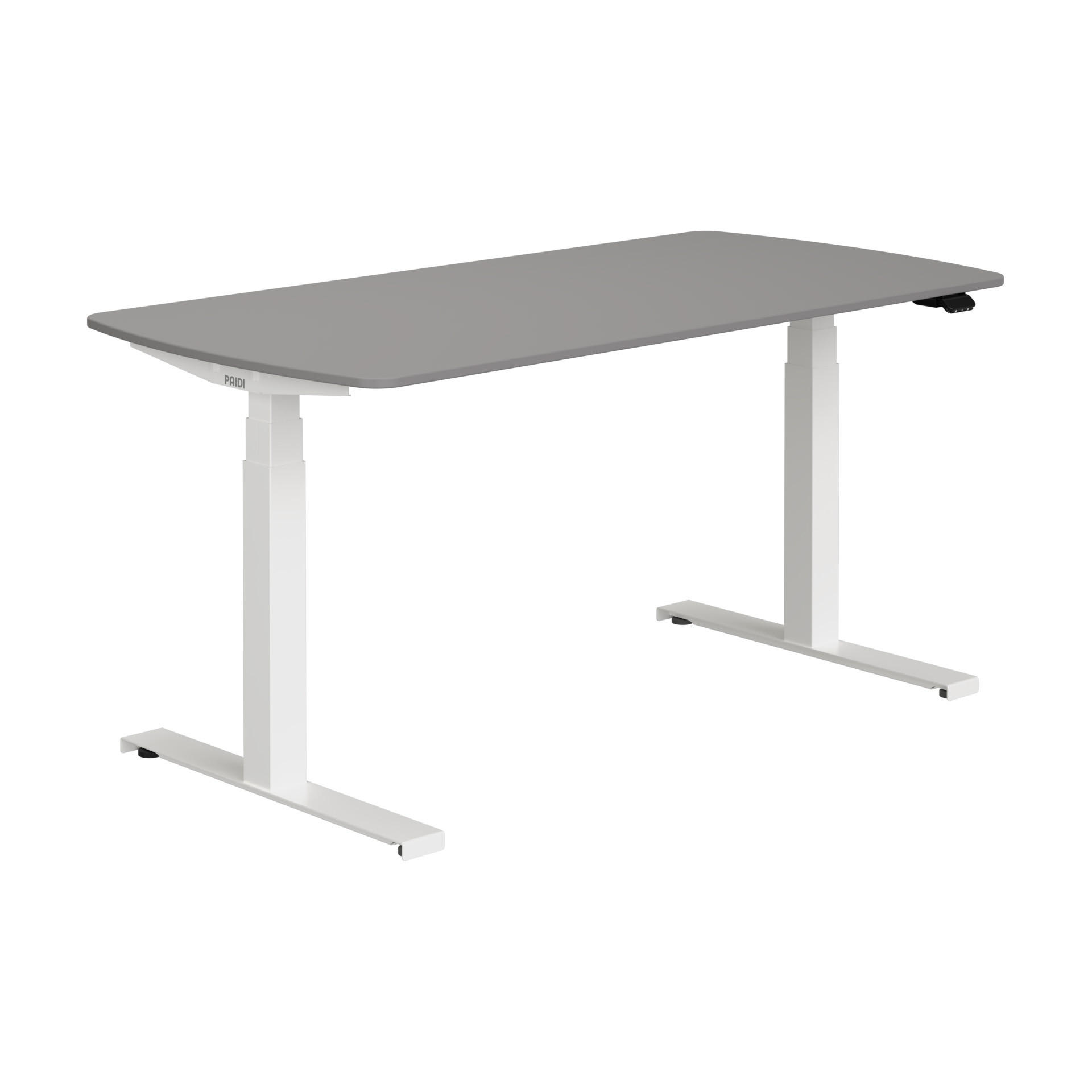 IFJÚSÁGI ÍRÓASZTAL  - palaszürke/fehér, Konventionell, faalapú anyag/fém (150/75/62-127cm) - Paidi