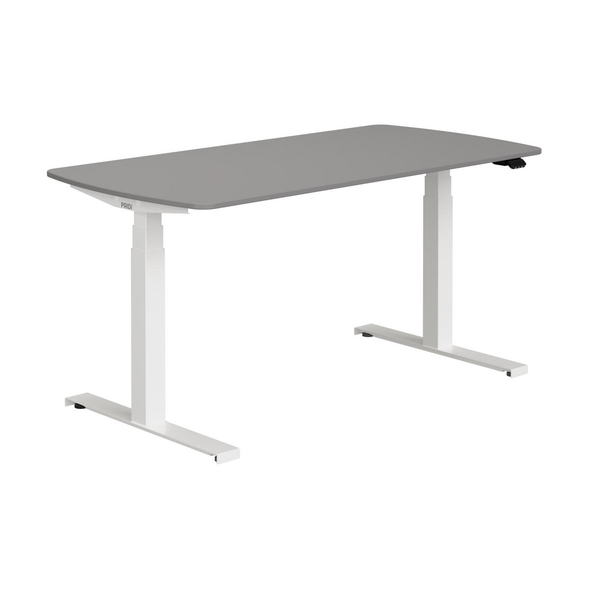 IFJÚSÁGI ÍRÓASZTAL  - palaszürke/fehér, Konventionell, faalapú anyag/fém (150/75/62-127cm) - Paidi