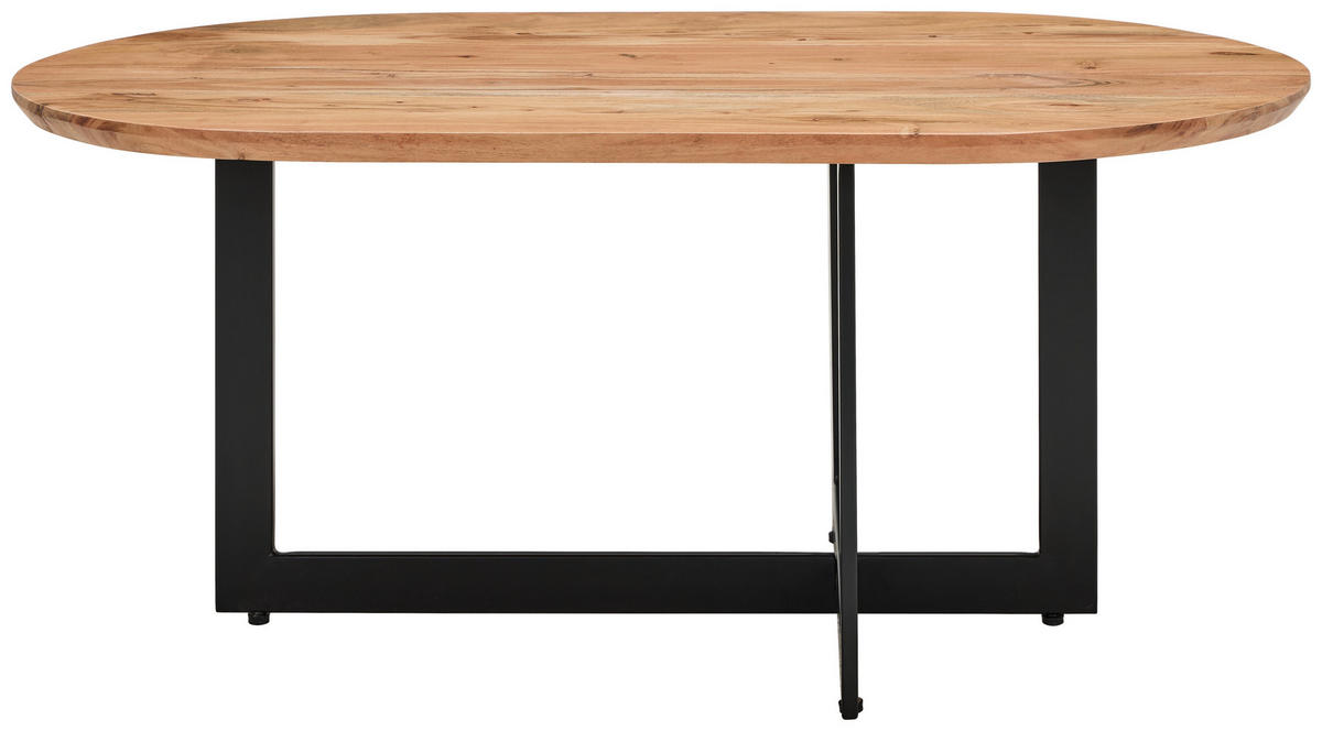 KONFERENČNÝ STOLÍK, prírodná farba, čierna, drevo, kov, 105/45/60 cm - čierna/prírodná farba, Design, kov/drevo (105/45/60cm) - MID.YOU