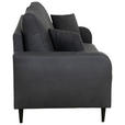 2-SITZER-SOFA in Lederlook Grau  - Schwarz/Grau, KONVENTIONELL, Holz/Textil (164/96/86cm) - Carryhome