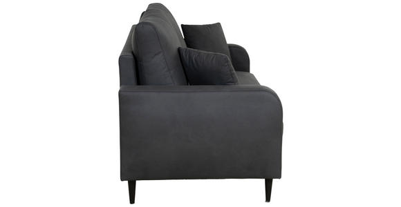 2-SITZER-SOFA Lederlook Grau - Schwarz/Grau, KONVENTIONELL, Holz/Textil (164/96/86cm) - Carryhome