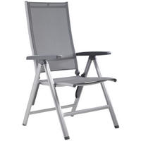 GARTENKLAPPSTUHL in Metall, Textil Anthrazit, Silberfarben  - Anthrazit/Silberfarben, Basics, Textil/Metall (70/109/62cm) - Kettler