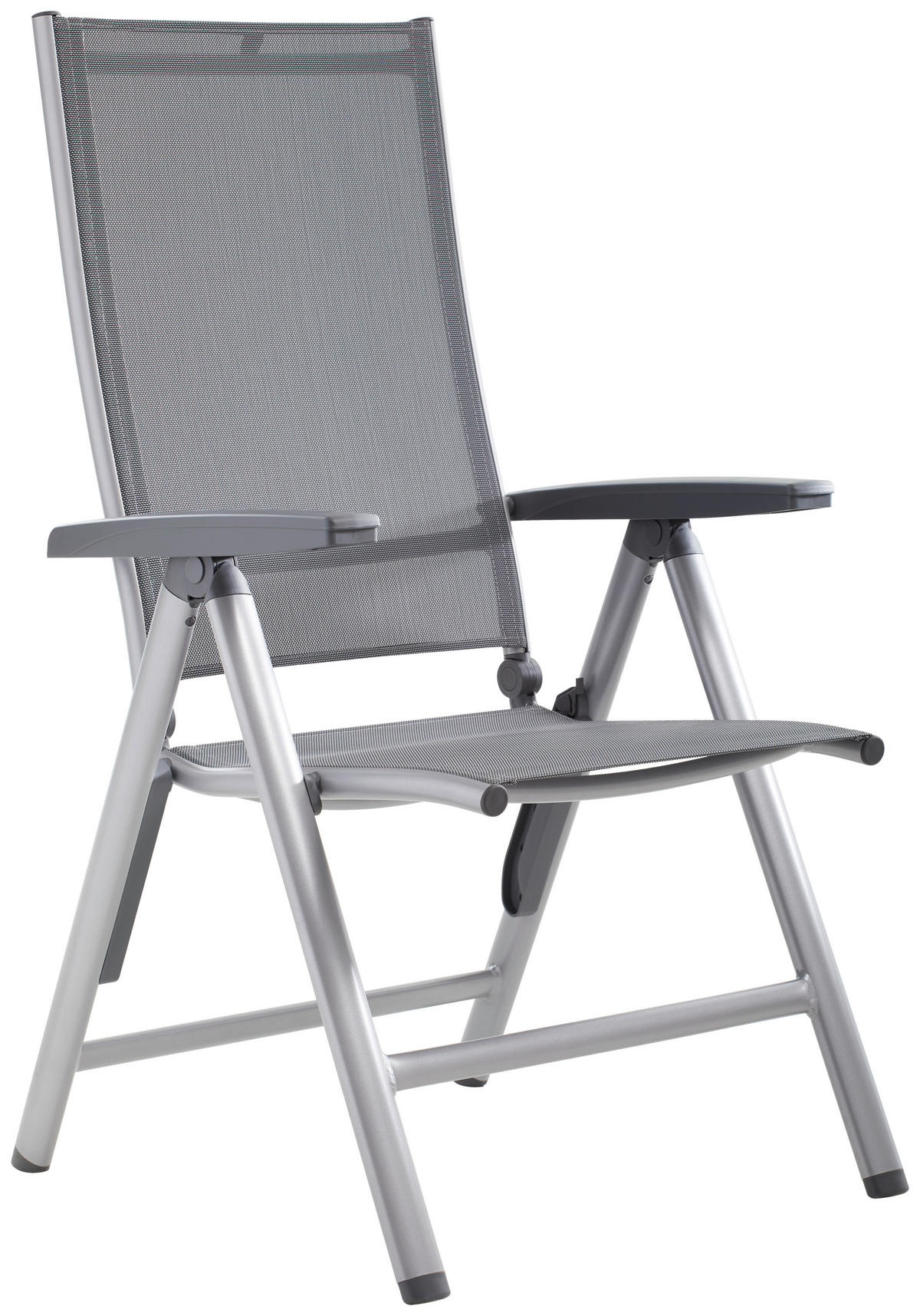 GARTENKLAPPSTUHL in Metall, Textil Anthrazit, Silberfarben  - Anthrazit/Silberfarben, Basics, Textil/Metall (70/109/62cm) - Kettler