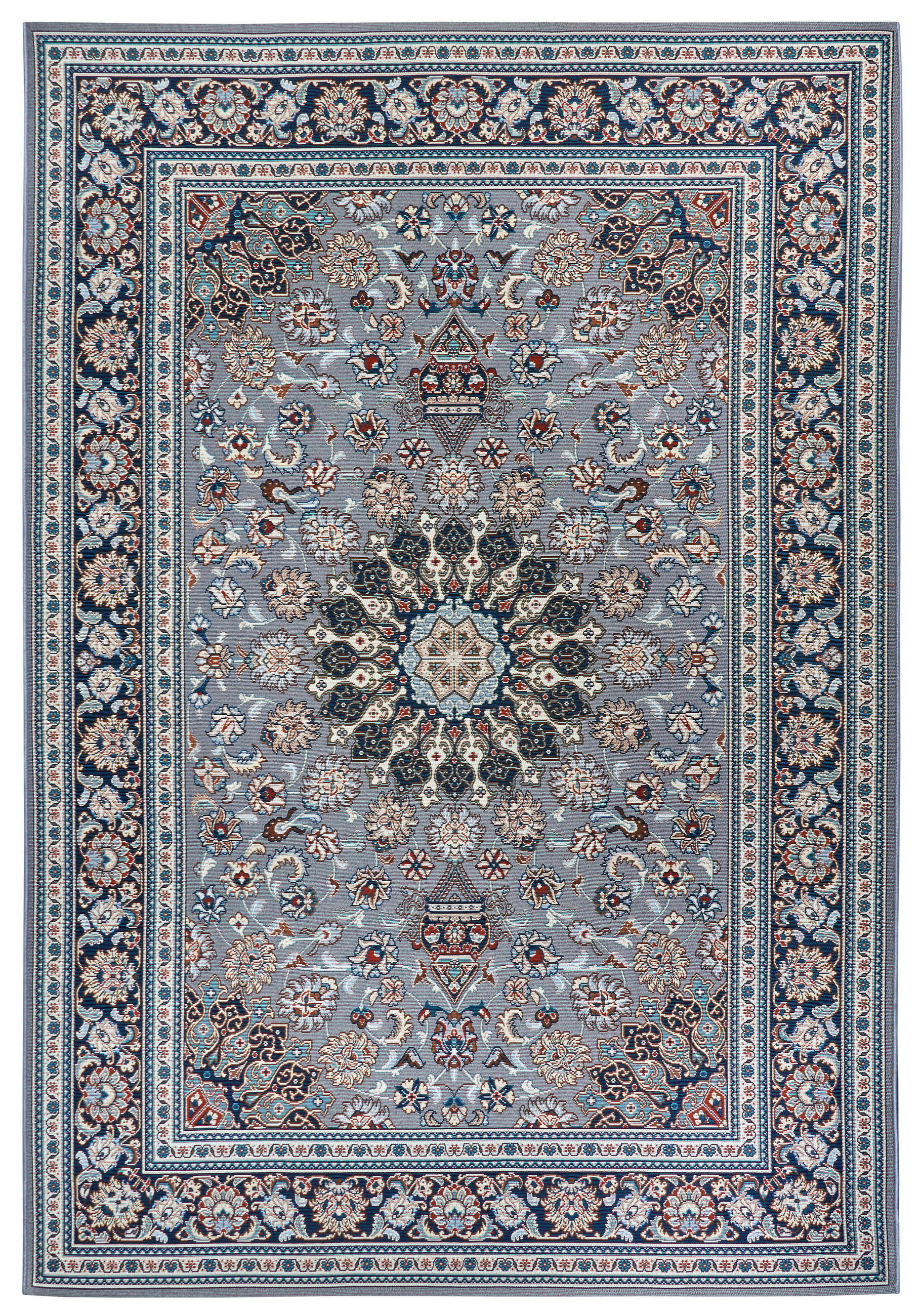 OUTDOORTEPPICH 80/165 cm Flair Blau, Grau  - Blau/Grau, Design, Kunststoff (80/165cm)