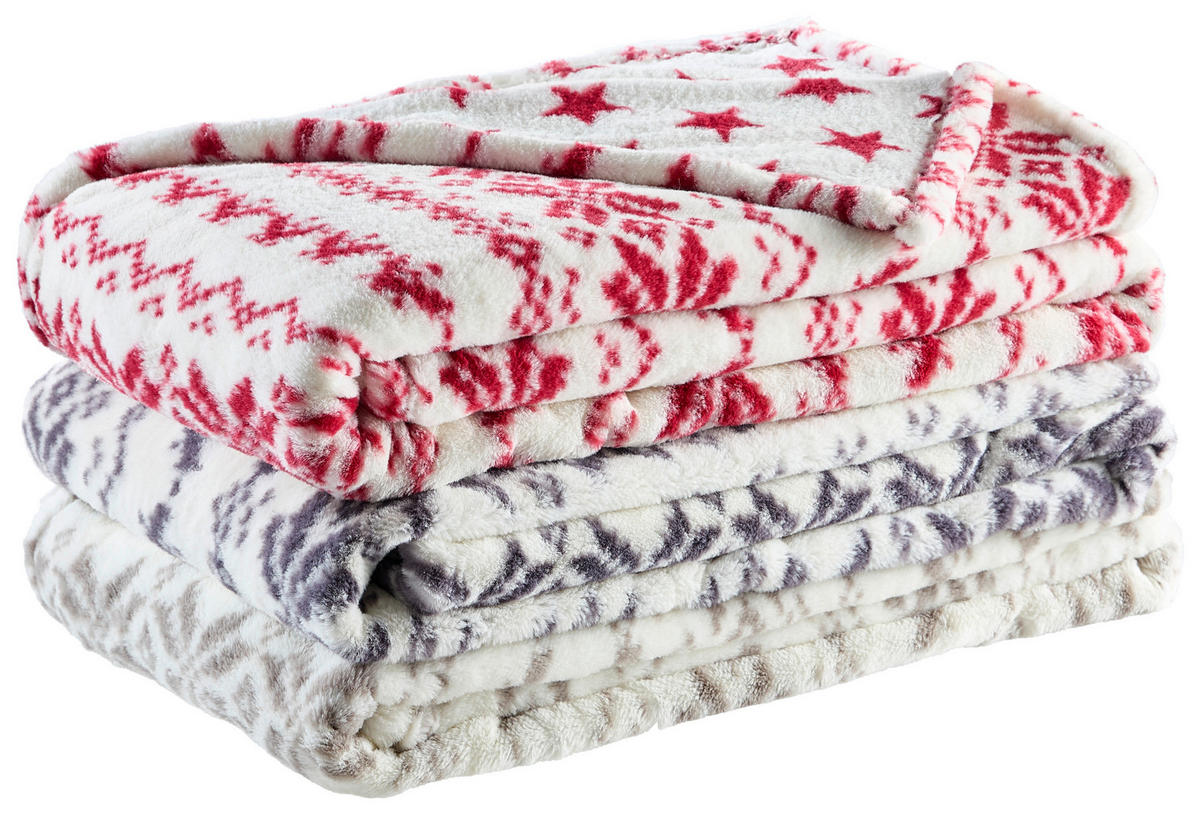 WOHNDECKE 150/200 cm  - Anthrazit/Creme, Textil (150/200cm) - X-Mas