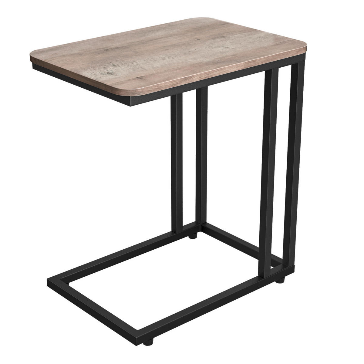 BEISTELLTISCH 50/35/59,5 cm Schwarz, Greige quadratisch  - Greige/Schwarz, MODERN, Holzwerkstoff/Metall (50/35/59,5cm) - MID.YOU