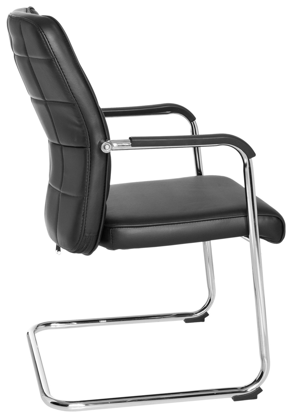 BESUCHERSTUHL Schwarz  - Chromfarben/Schwarz, MODERN, Kunststoff/Textil (55/94/43cm) - MID.YOU