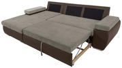 ECKSOFA Schlammfarben, Beige Flachgewebe  - Schlammfarben/Beige, Design, Kunststoff/Textil (175/271cm) - MID.YOU