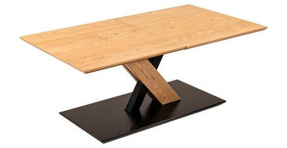 COUCHTISCH in Metall, Holzwerkstoff 110/60/45 cm  - Eichefarben/Schwarz, Natur, Holzwerkstoff/Metall (110/60/45cm) - Venda