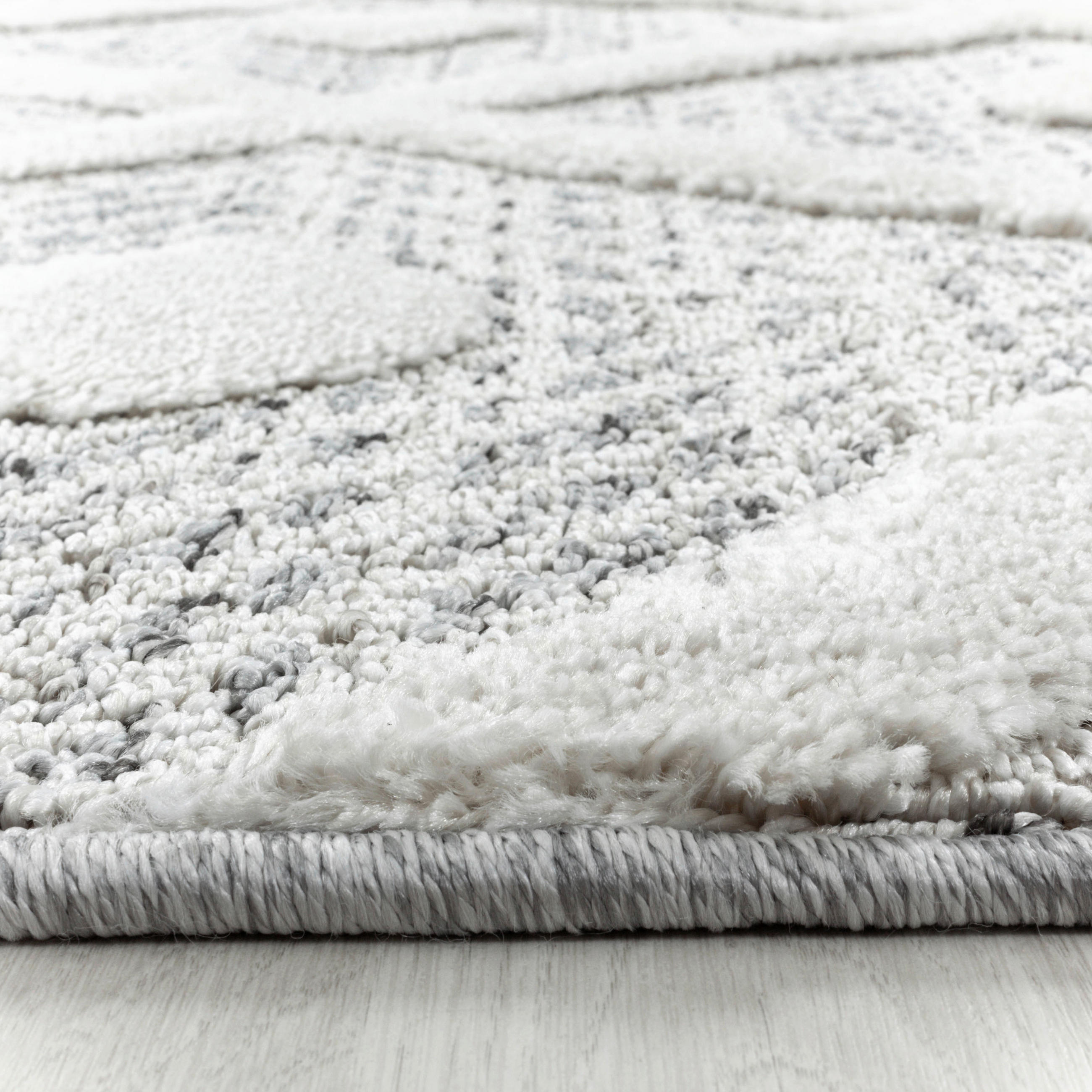 VÄVD MATTA 80 cm Pisa 4707 grau  - grå, Klassisk, textil (80cm)