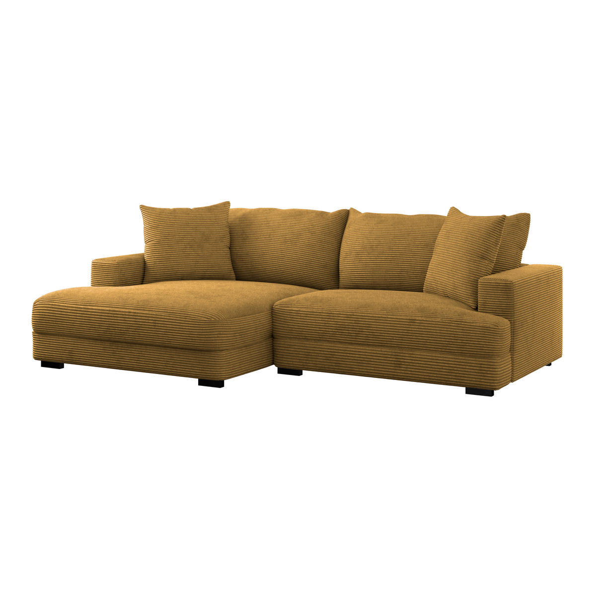 ECKSOFA Senfgelb Cord  - Senfgelb/Schwarz, MODERN, Textil (180/265cm) - P & B