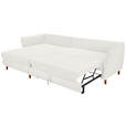 ECKSOFA in Bouclé Creme  - Eichefarben/Creme, KONVENTIONELL, Holz/Textil (284/162cm) - Carryhome