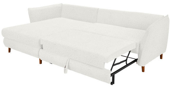 ECKSOFA in Chenille Creme  - Eichefarben/Creme, KONVENTIONELL, Holz/Textil (284/162cm) - Carryhome