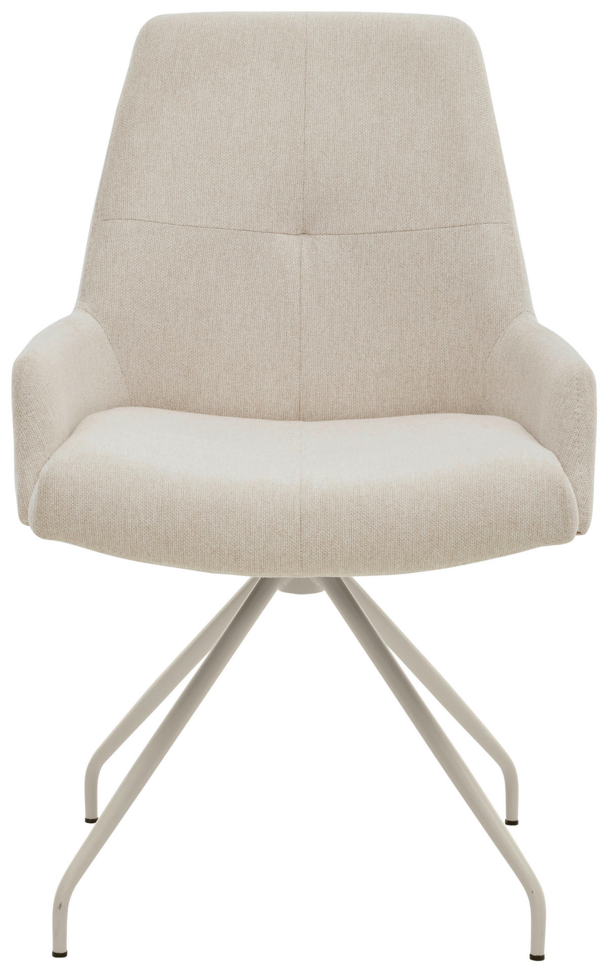 ARMLEHNSTUHL  Sitzfläche 360° drehbar, Gestellauswahl, Stoff-/Lederauswahl Cord  Naturfarben  - Seidengrau/Naturfarben, Design, Textil/Metall (58/90/64cm) - Musterring