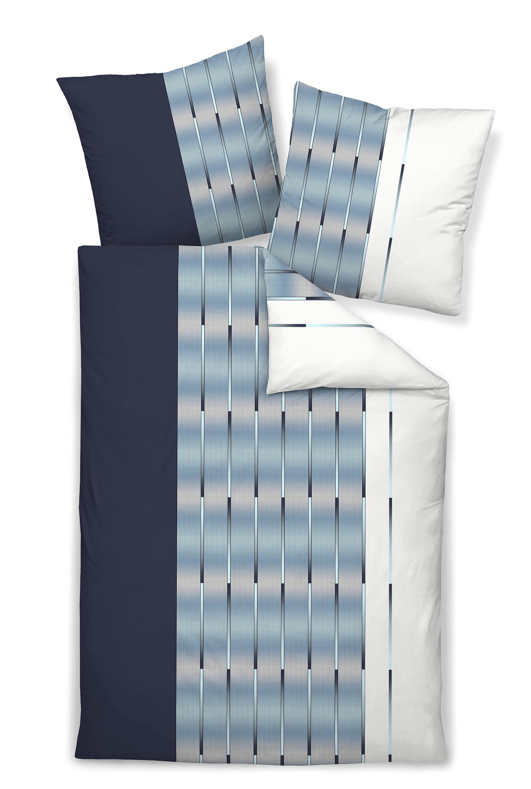 POSTELJINA 135/200 cm   - bijela/plava, Konvencionalno, tekstil (135/200cm) - Janine