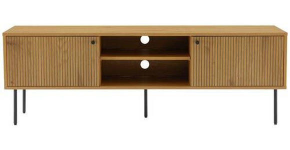 LOWBOARD Line  in 150/50/40 cm  - Eichefarben/Schwarz, Design, Holzwerkstoff/Metall (150/50/40cm) - Carryhome